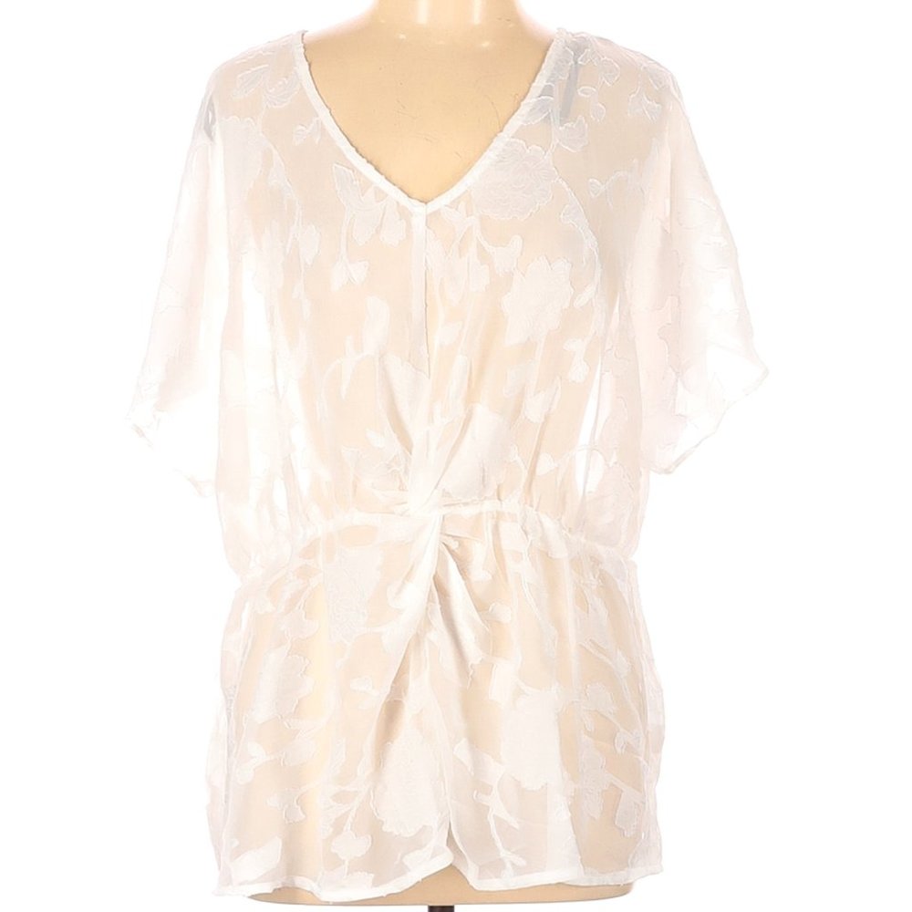 Marc New York White Short Sleeve Blouse XL